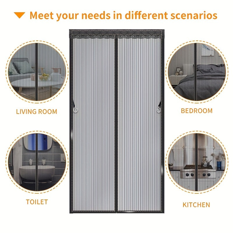 Heavy Duty Magnetic Screen Door Self Sealing Closure Easy Install Mesh