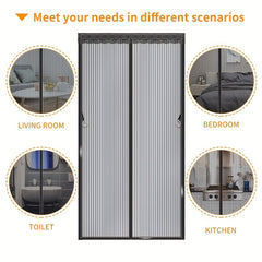 Heavy Duty Magnetic Screen Door Self Sealing Closure Easy Install Mesh