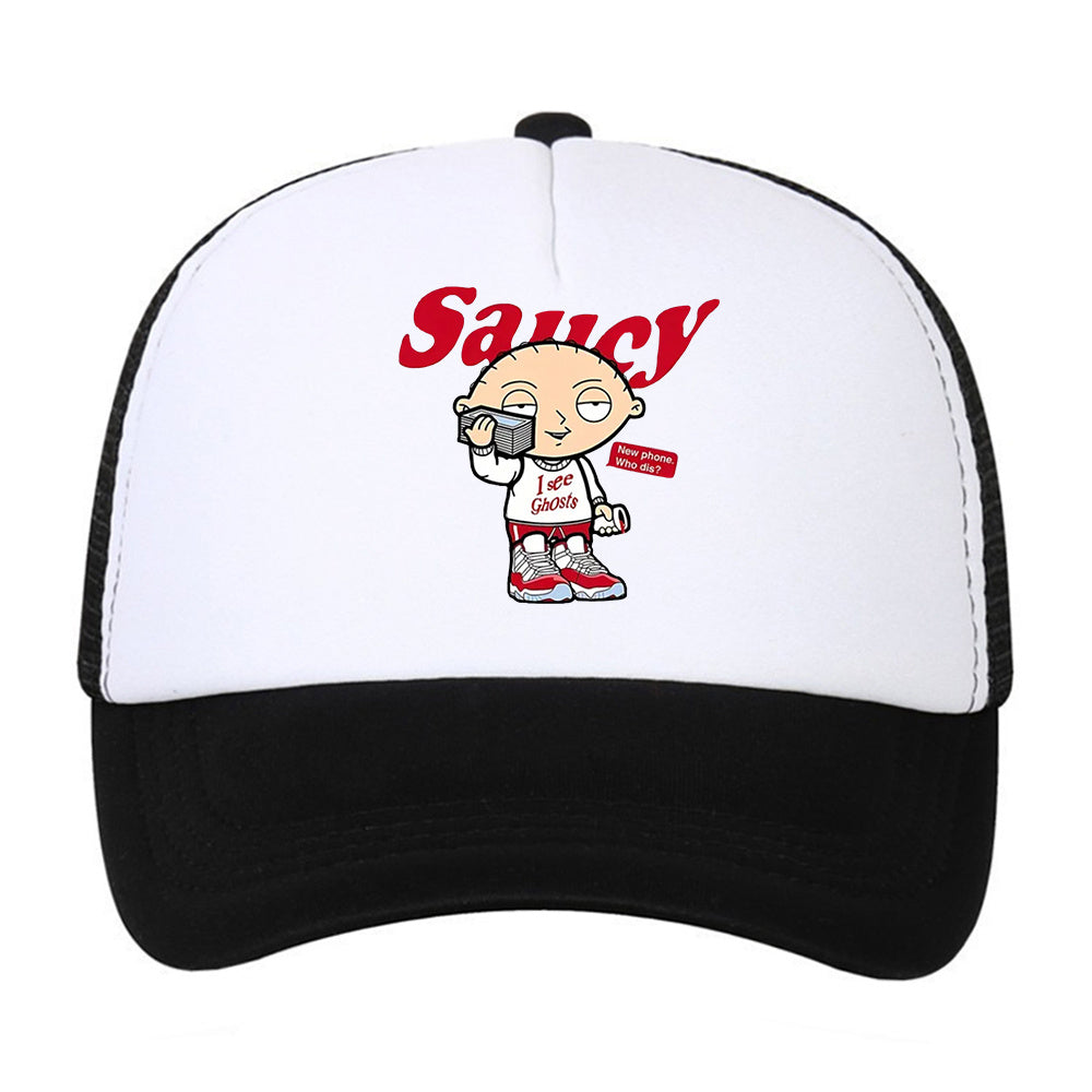 Sunshade Adjustable Baseball Cap with Cartoon Embroidery