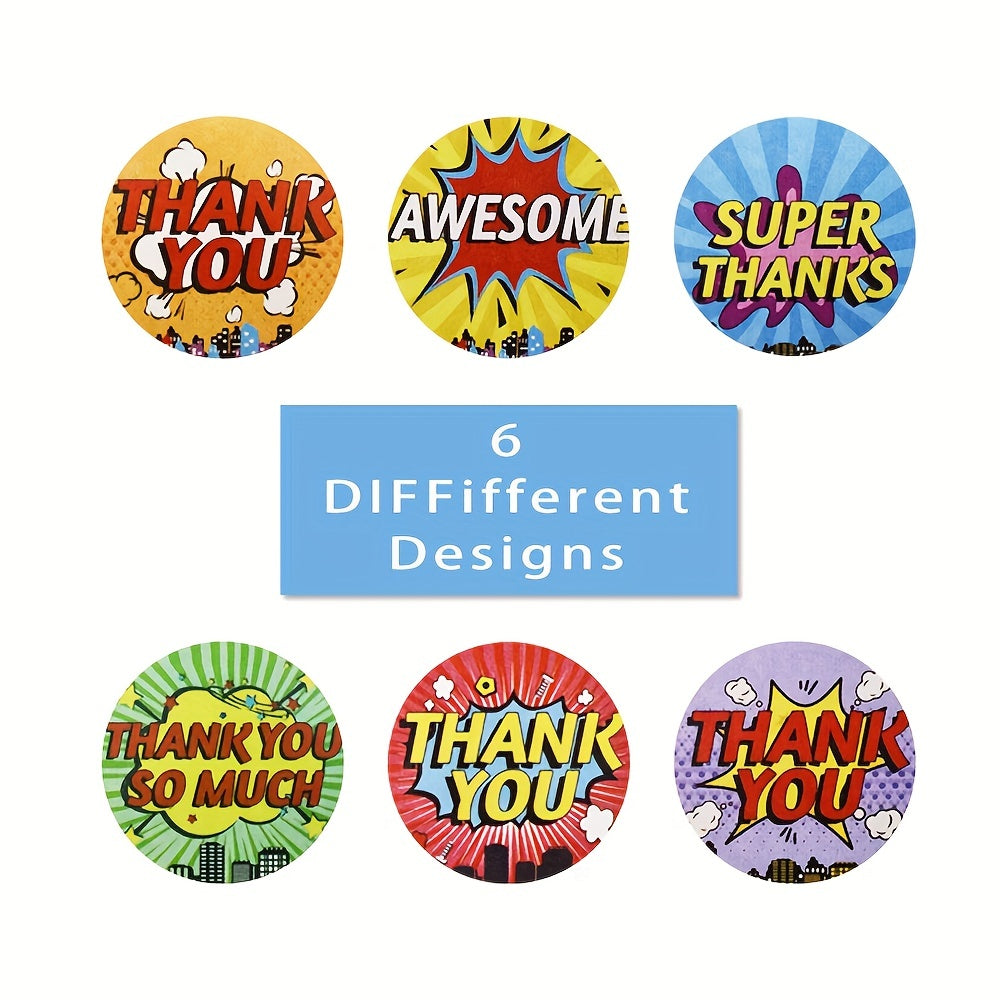 500pcs Children Thank You Stickers Set - School Awards & Party Supplies