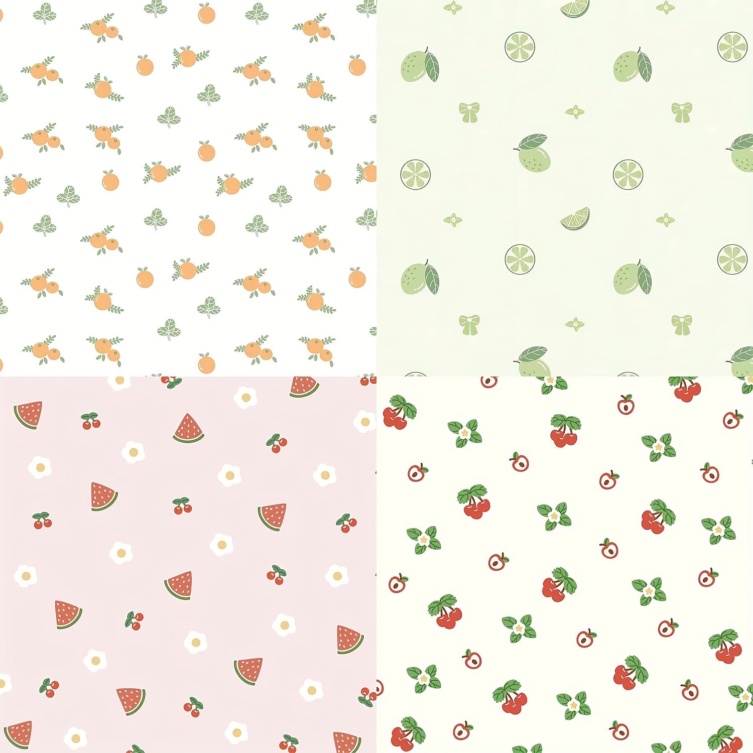 24 Sheets 6 x6 DIY Fruits Scrapbook Paper Journaling Kit