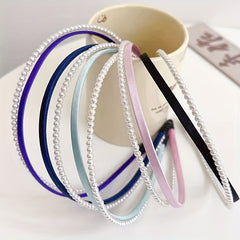 Double Layer Faux Pearl Hair Hoop for Face Washing and Yoga