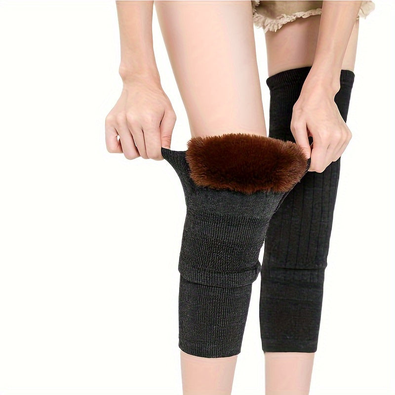 Winter Unisex Knee Pads Warm Cold-proof Fleece Leg Warmers