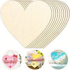 2pcs Wooden Hearts For Crafts DIY Holiday Decor
