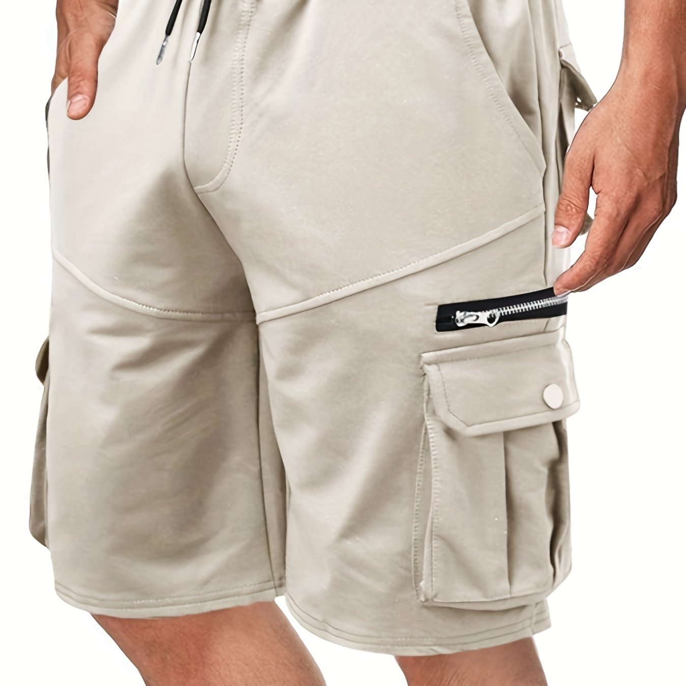 Men s Cargo Shorts with Drawstring Flap Pockets