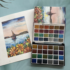 Sea Rhyme Solid Watercolor Pigment Metal Portable High Gloss