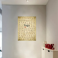 Wall Mounted 100 Yoga Poses Reference Chart for Body Training