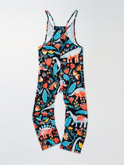 Print Sleeveless Jumpsuit Spaghetti Strap Pocket Front Jumpsuit