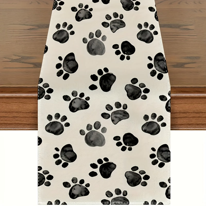 Dog Paw Print Table Runner for Birthday Parties & Home Decor