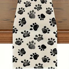 Dog Paw Print Table Runner for Birthday Parties & Home Decor