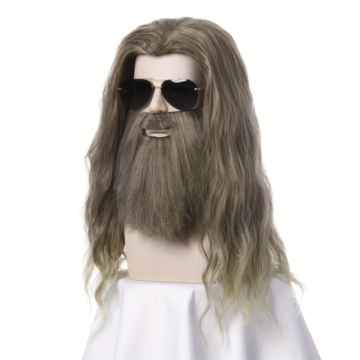 Men's Long Curly Hair Dark Cyan Costume Wig