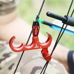 360 Rotation Thumb Bow Release Aluminum Alloy 3 Finger Trigger Grip
