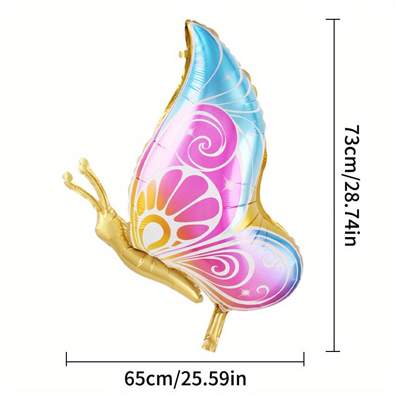 2pcs Butterfly Side Flying Butterfly Foil Balloon for Kids Party Decor