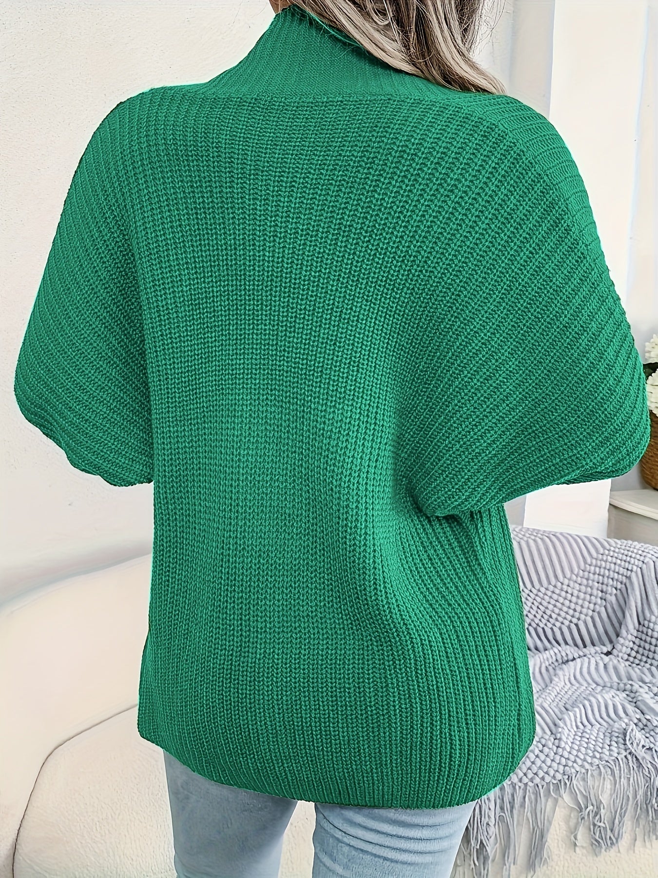 Casual Cardigan Women's Plus Solid Batwing Sleeve Open Front