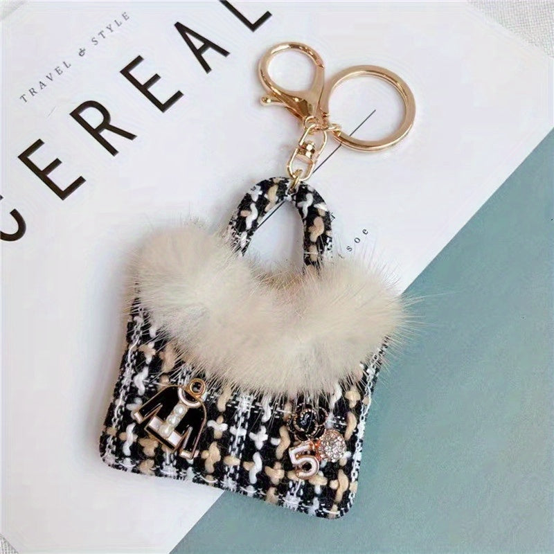Mini Fur Bag Keychain Keyring Backpack Handbag Purse Pendant Accessories