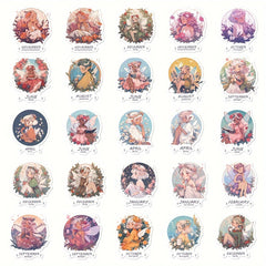 50pcs Flower Elf Stickers For Luggage Notebook Decor