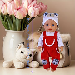 Corduroy Overalls for 35 56 45 Dolls in Red Pink Brown Doll Accessories