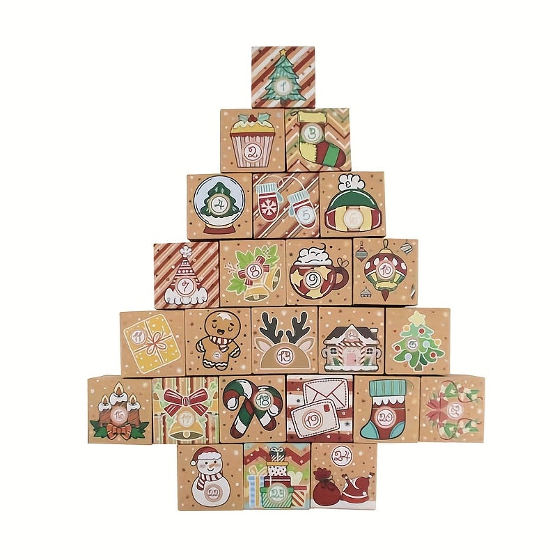 24pcs Christmas Advent Calendar Candy Box 24 Days Countdown