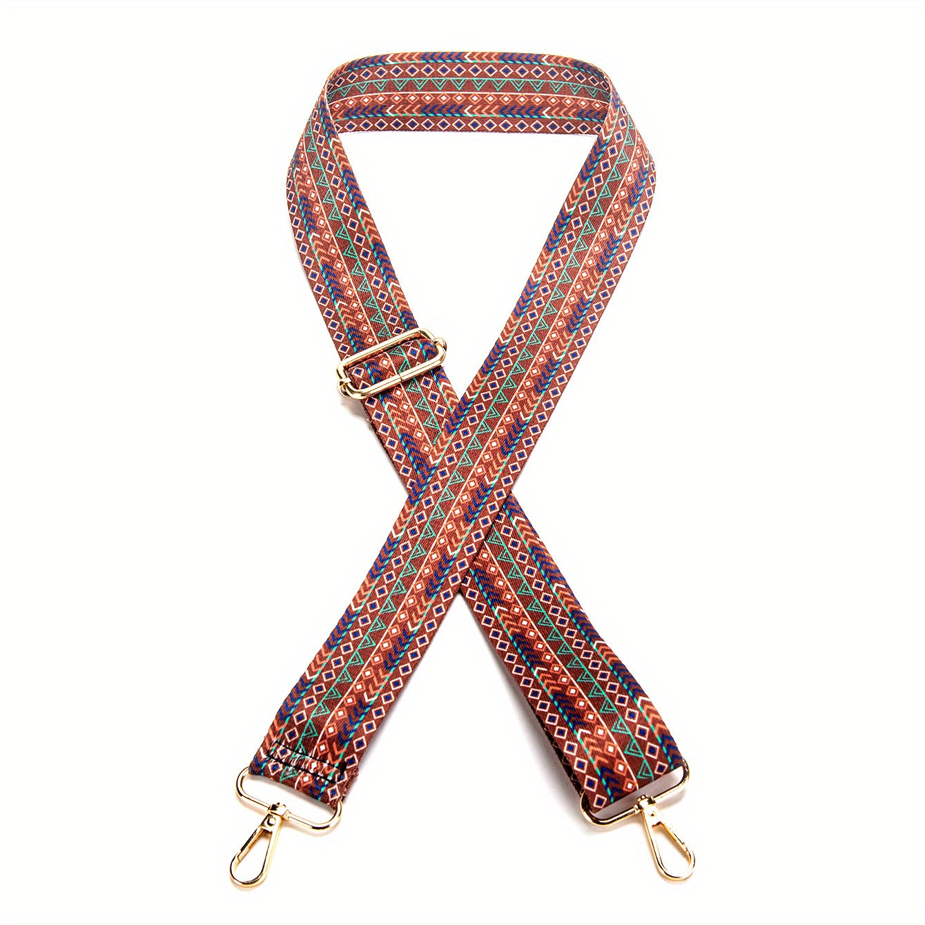 Boho Adjustable Shoulder Strap Geometric Pattern Replacement Belt Purse