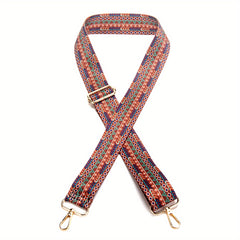 Boho Adjustable Shoulder Strap Geometric Pattern Replacement Belt Purse