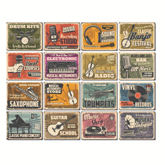 50 Vintage Music Poster Stickers Retro Designs for Gadgets & Gear
