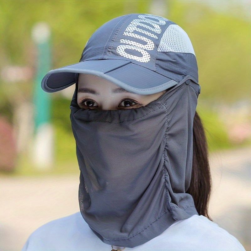 Summer Sports Sun Hats with Neck Gaiter Mask UV Protection Lightweight Cap