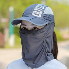 Summer Sports Sun Hats with Neck Gaiter Mask UV Protection Lightweight Cap
