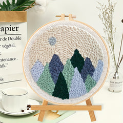 Mountain Pattern Punch Needle Starter Kit DIY Embroidery Kits With Instruction