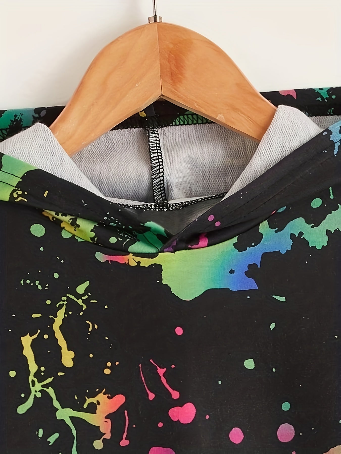 Boy's Splash Ink Print Hoodie Pullover Sweatshirt