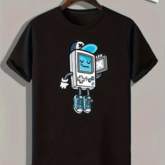 Game Console Print Men's Sports T-shirt Graphic Tee for Fitness Activities