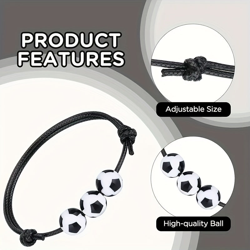 Sport Theme Charm Bracelets Football Soccer Beads Ball Bracelet