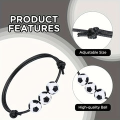 Sport Theme Charm Bracelets Football Soccer Beads Ball Bracelet