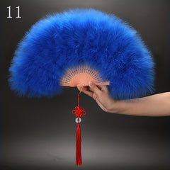 Fleece Faux Feather Fan Cheongsam Dance Goose Fur Plush Fan