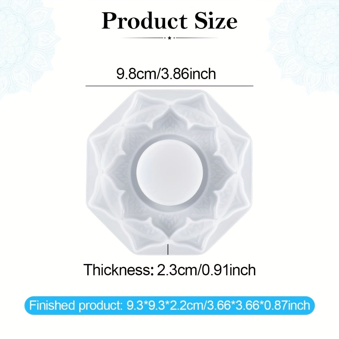 Resin Candle Holder Silicone Mould Lotus Epoxy Mold DIY Trinket Container