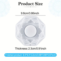 Resin Candle Holder Silicone Mould Lotus Epoxy Mold DIY Trinket Container