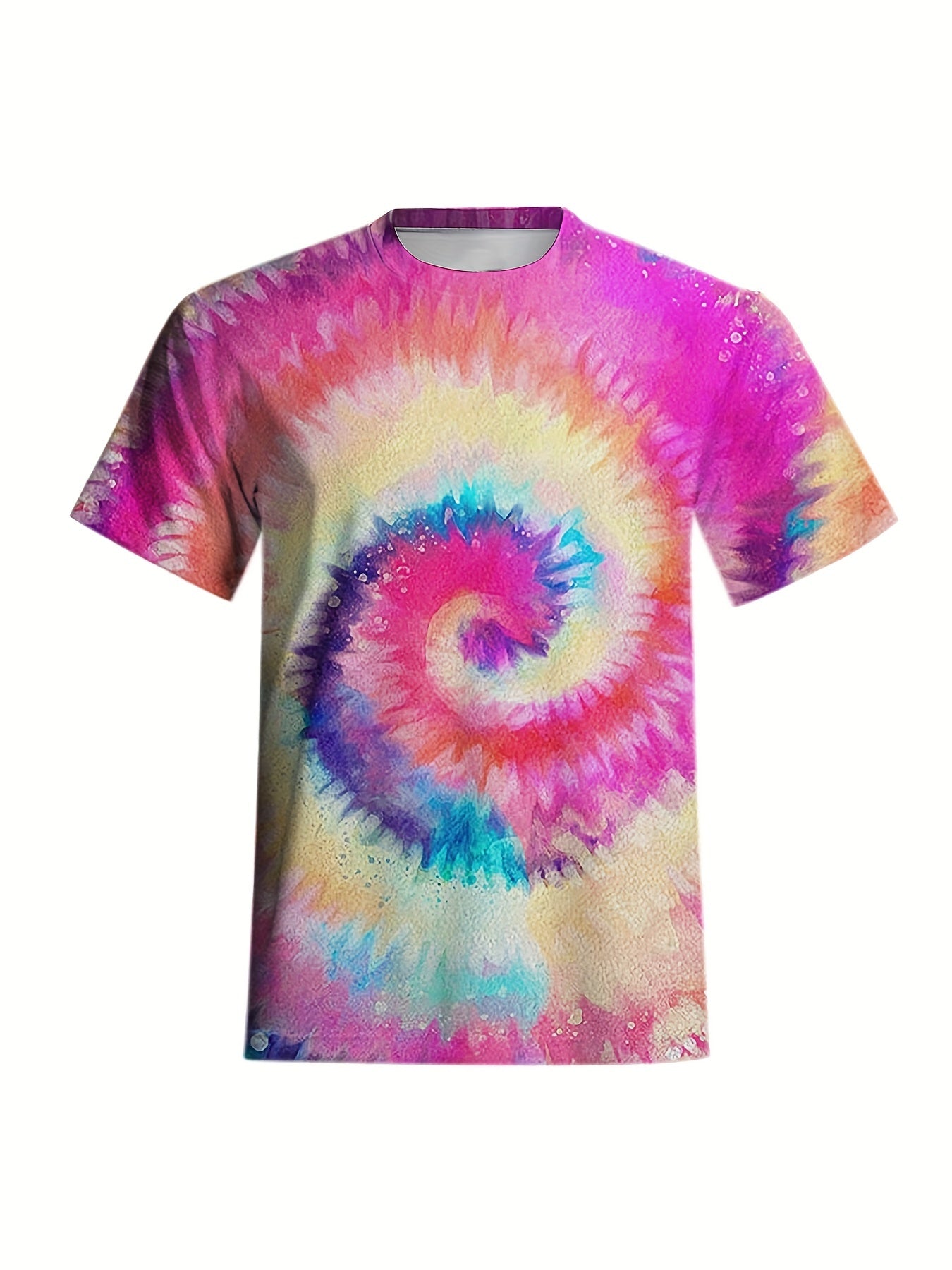 Men's Tie Dye T Shirt Active Stretch Tee for Summer Outdoor Sports