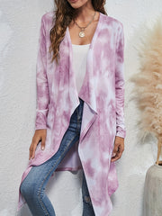 Tie Dye Long Sleeve Open Front Cardigan