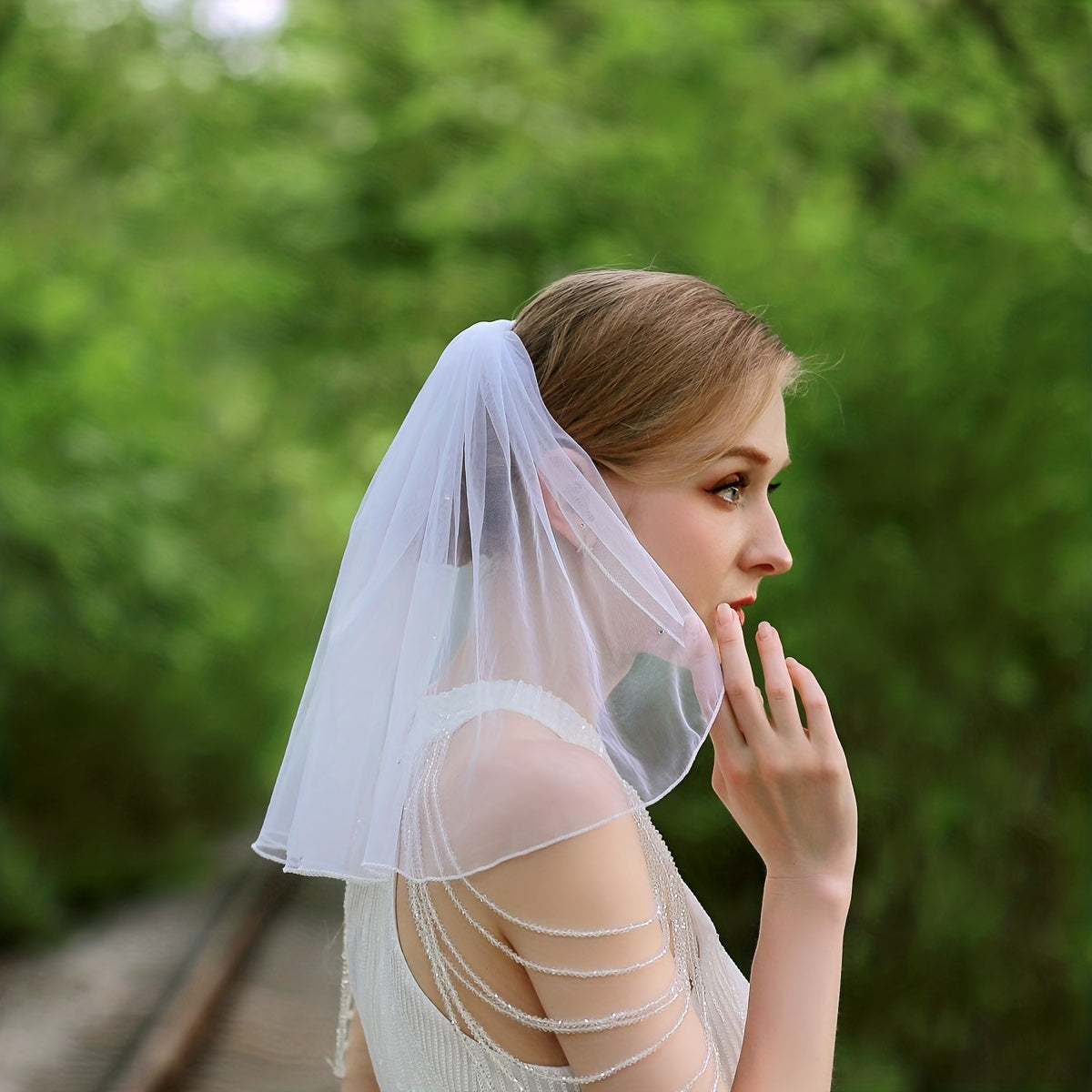Baroque Bridal Veil With Comb Cape Wedding Cloak Bride Shawl