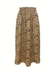Leopard Print Paper Bag Waist Skirt Midi Skirt