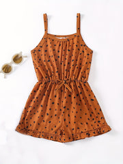 Girls Polka Dot Cami Jumpsuit Romper Playsuit Elastic Waist