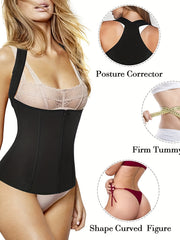 Zipper Shaping Tank Top Posture Corrector Waist Trainer Slimmer
