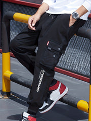 Men's Loose Fit Cargo Pants with Pockets for Spring Summer