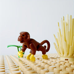 4pcs Brown Monkey Building Blocks DIY Zoo Playset