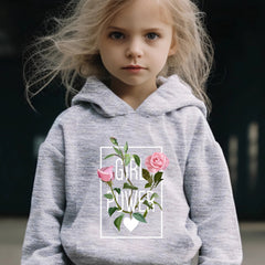 Flower Long Sleeve Hoodie Girls Comfy Sweatshirt