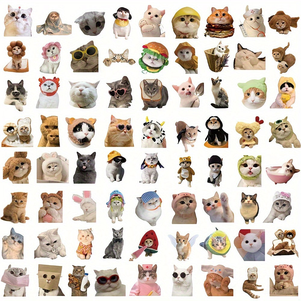 100pcs Funny Cat Series Stickers Laptop Helmet Desktop Water Cup Decor