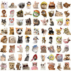 100pcs Funny Cat Series Stickers Laptop Helmet Desktop Water Cup Decor
