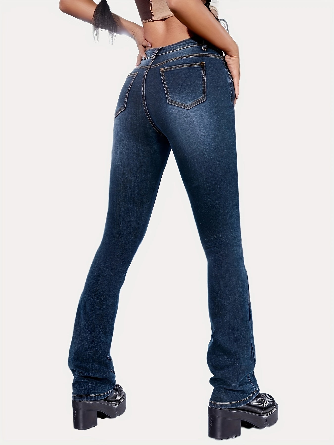 High Rise Wide-Leg Flare Jeans Y2K Women's Denim