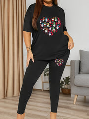 Heart & Gnomes Graphic Tee & Leggings 2 Piece Set