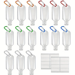 Travel Bottles With Keychain 50ml 2Oz 10Pc Empty Plastic Carabiner Bottles