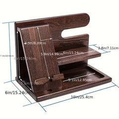 Nightstand Organizer Watch Cell Phone Key Wallet Stand Holder For Man